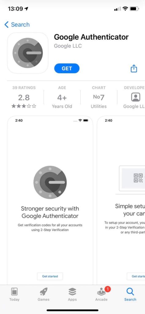 Google Authenticator on IOS